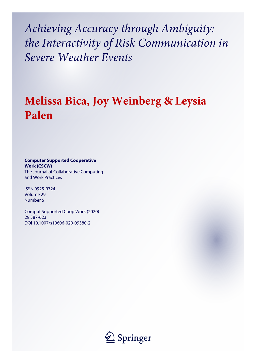 The Interactivity of Risk Communication in Severe Weather Events
