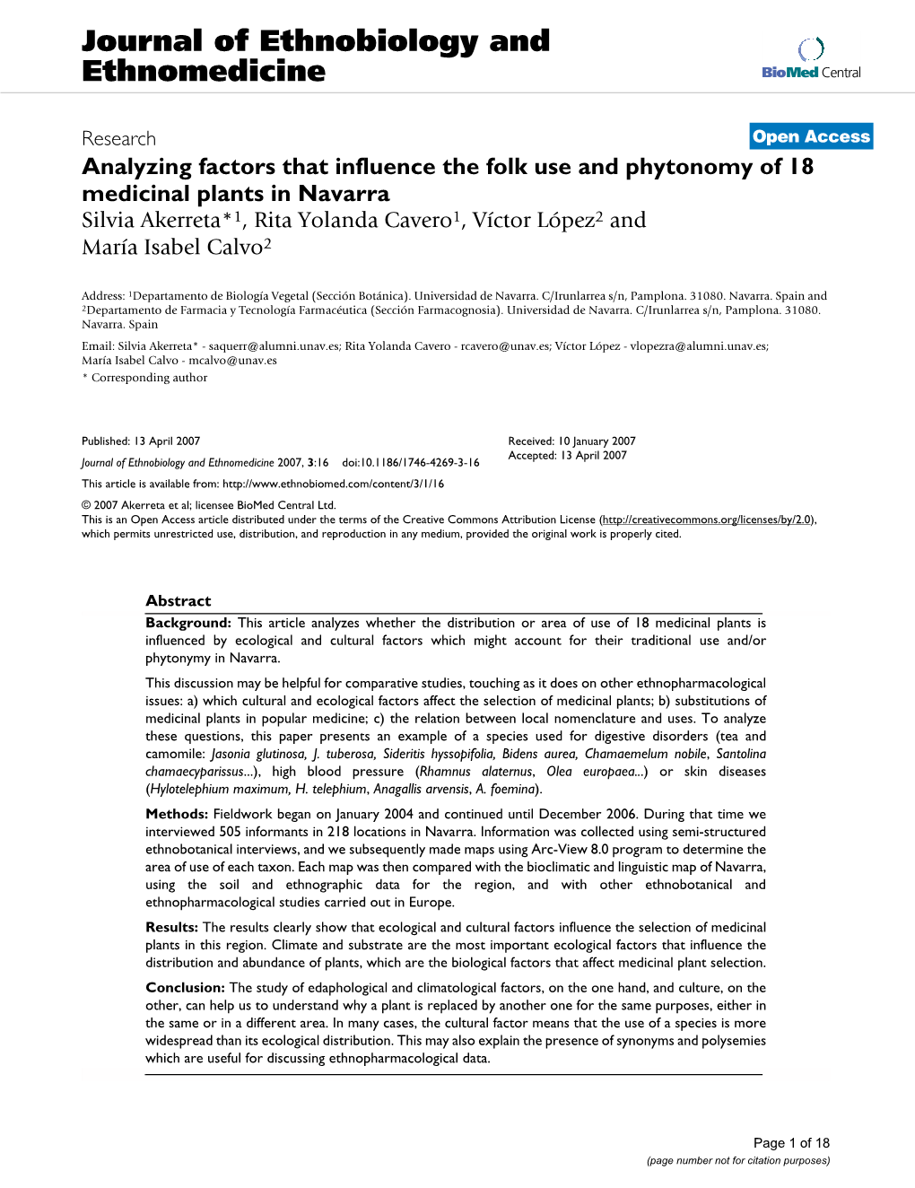 Journal of Ethnobiology and Ethnomedicine Biomed Central