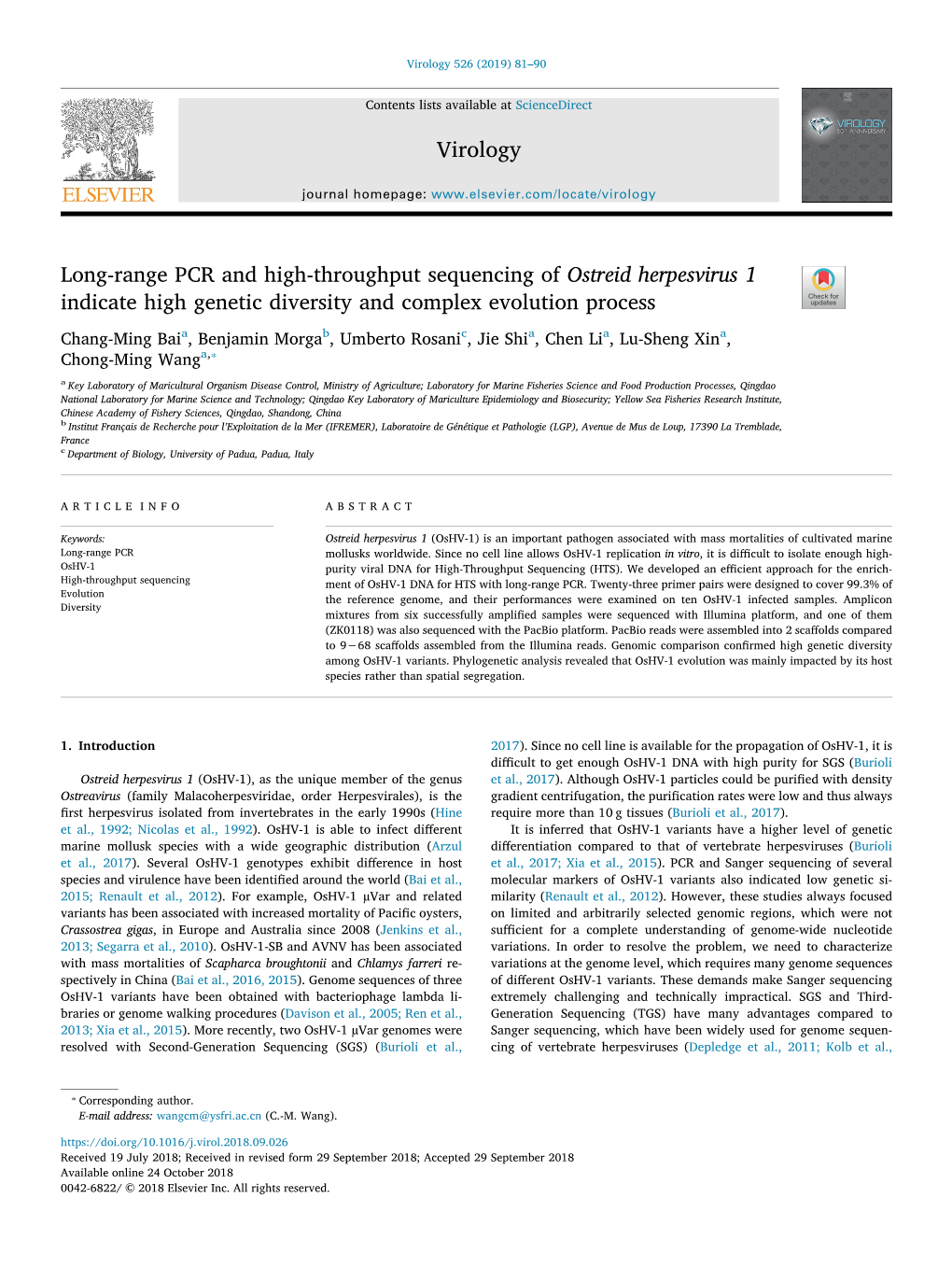 Long-Range PCR and High-Throughput Sequencing of Ostreid