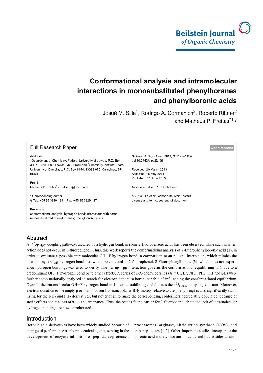 Conformational Analysis and Intramolecular Interactions in Monosubstituted Phenylboranes and Phenylboronic Acids