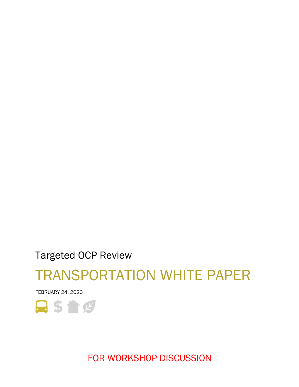 Transportation White Paper February 24, 2020