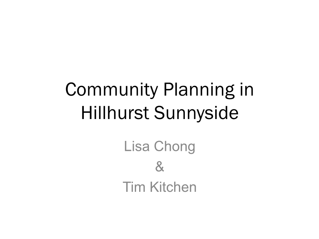 Community Planning in Hillhurst Sunnyside