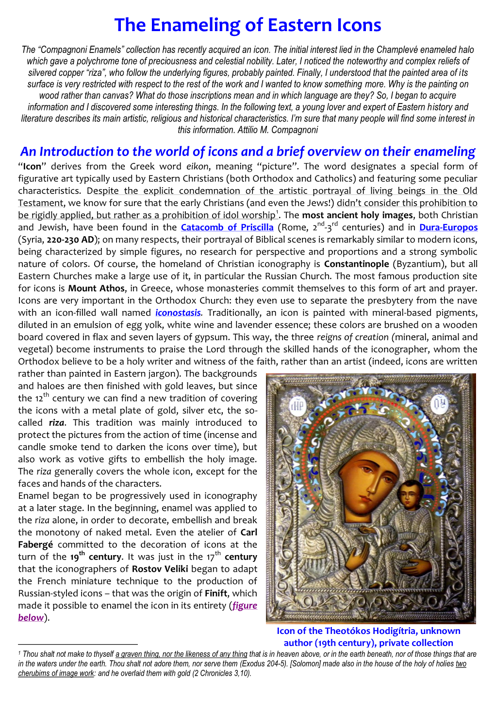 The Enameling of Eastern Icons