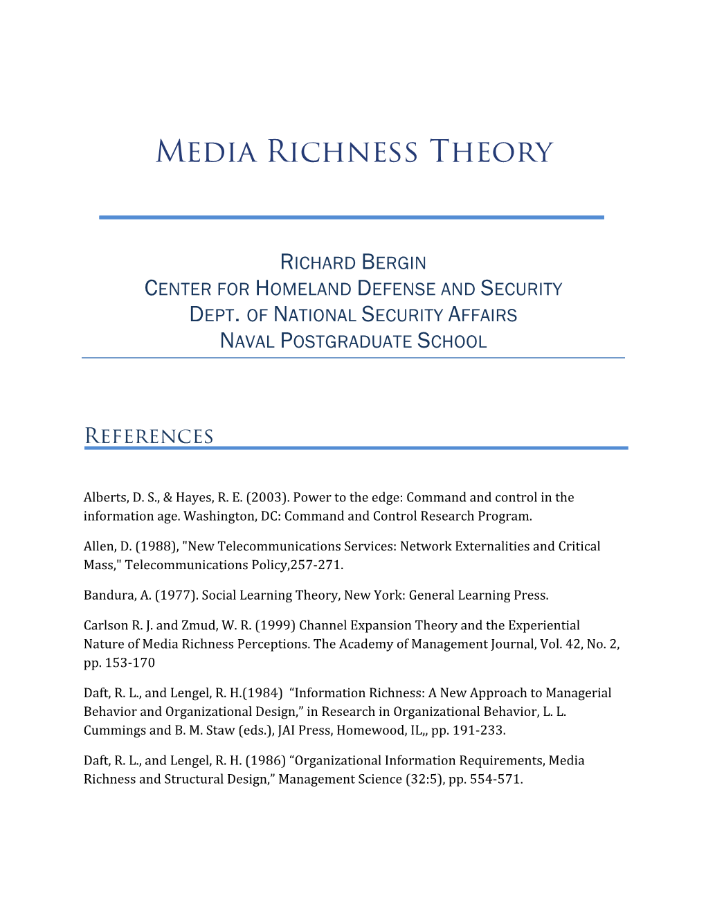 Media Richness Theory