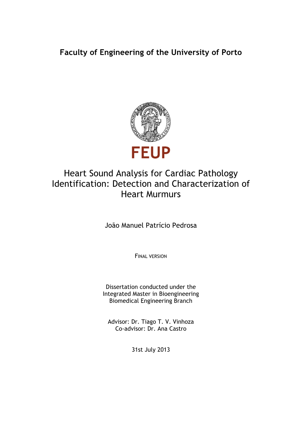 Heart Sound Analysis for Cardiac Pathology Identification: Detection and Characterization of Heart Murmurs