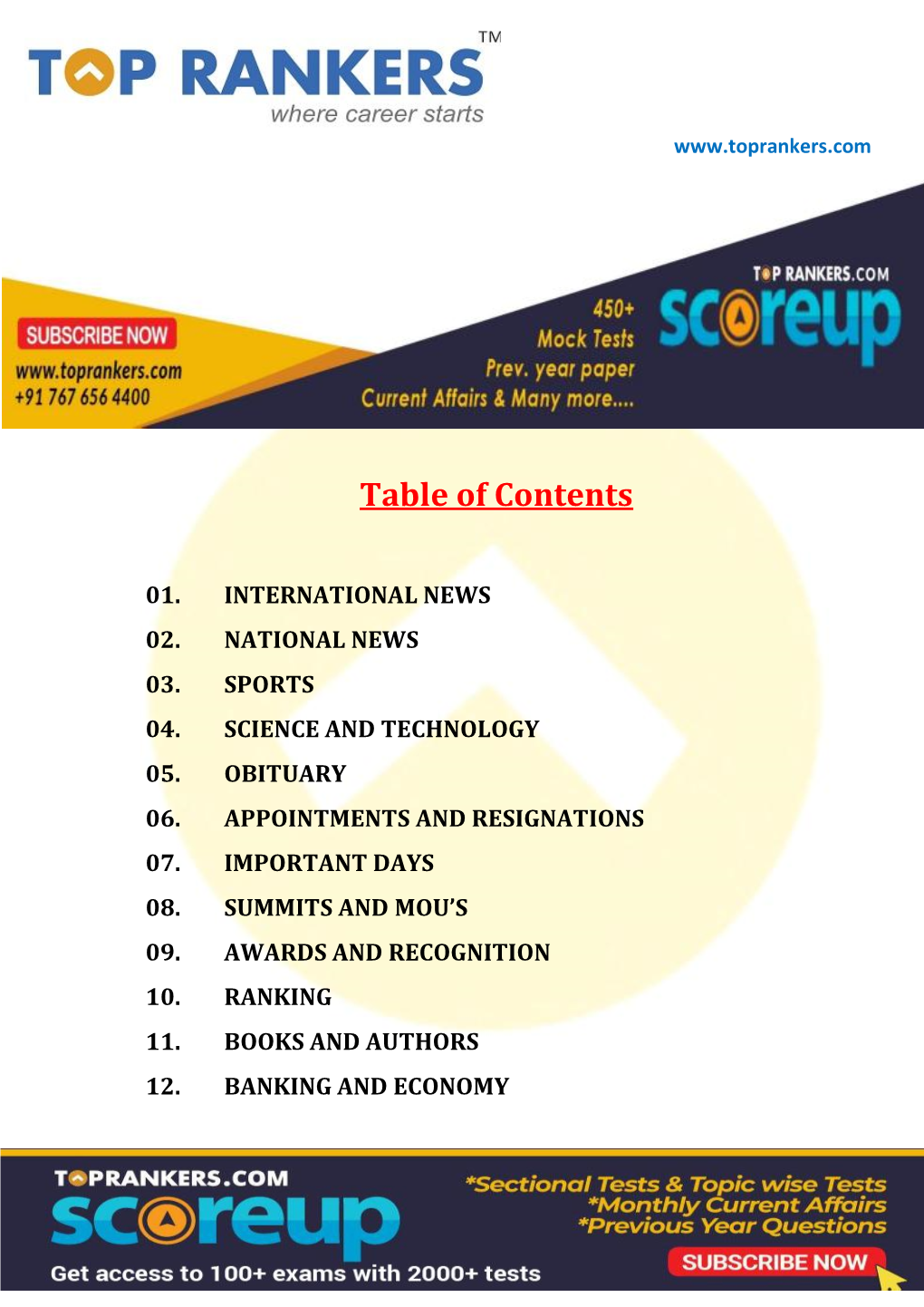 Table of Contents