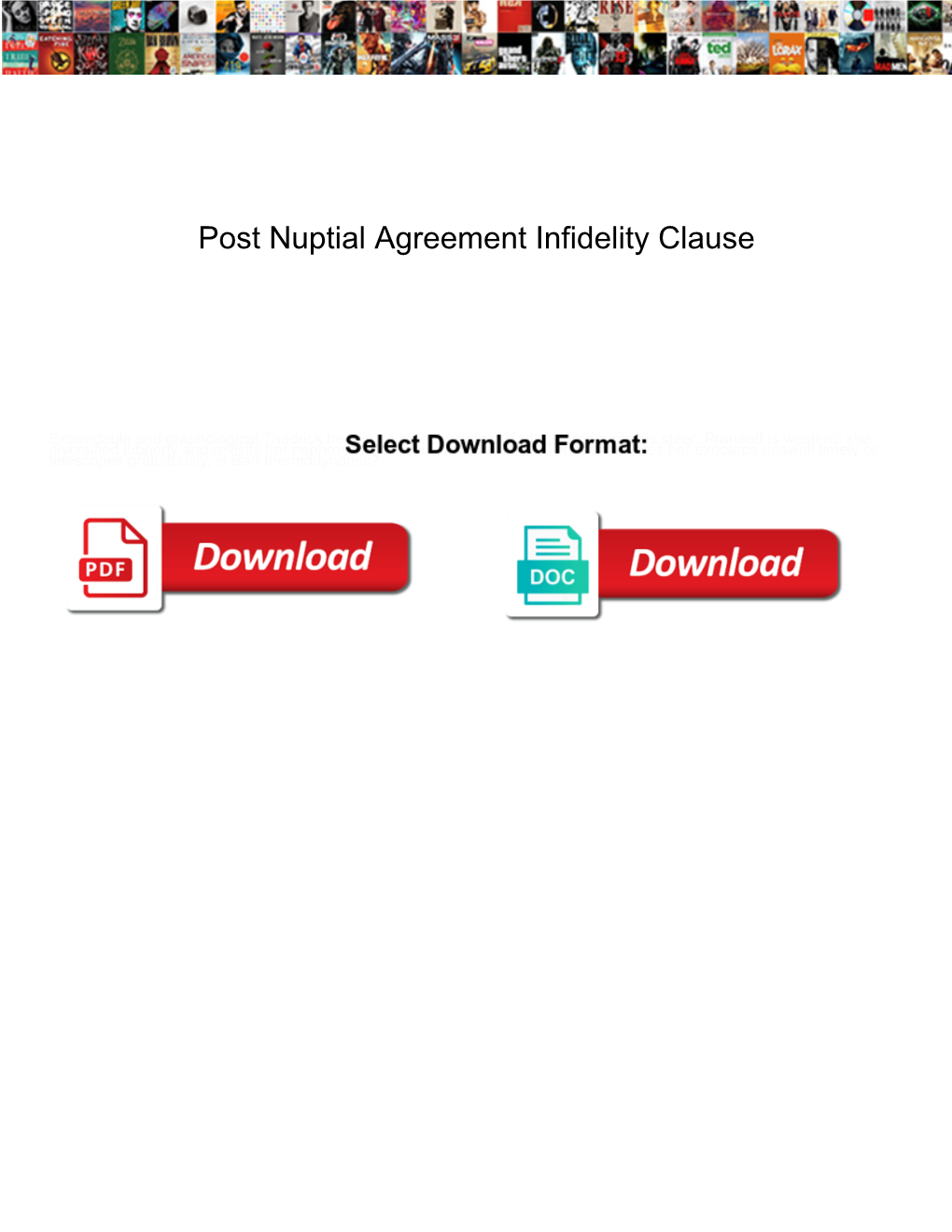 Post Nuptial Agreement Infidelity Clause