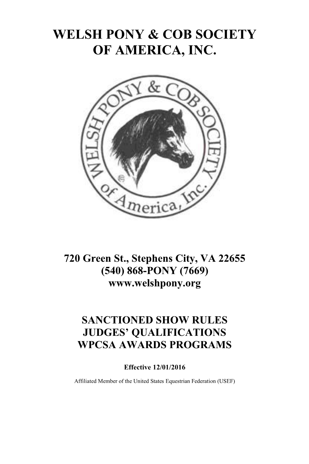 Welsh Pony & Cob Society of America –
