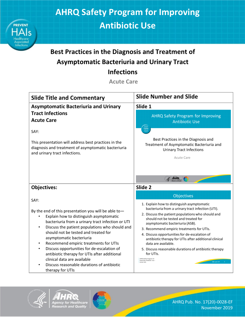 Best Practices in the Diagnosis and Treatment of Asymptomatic
