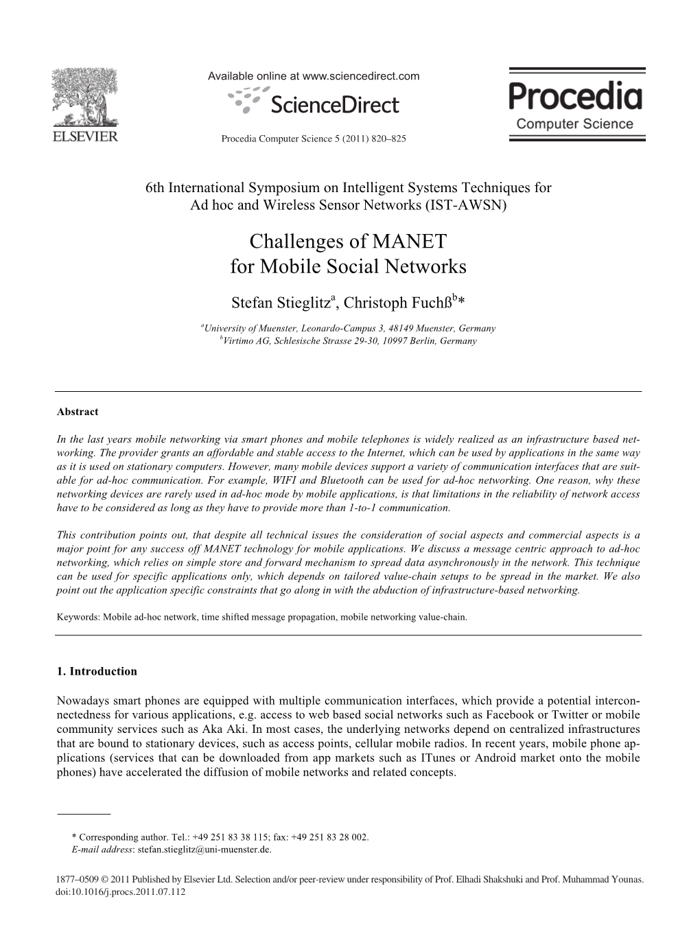 Challenges of MANET for Mobile Social Networks