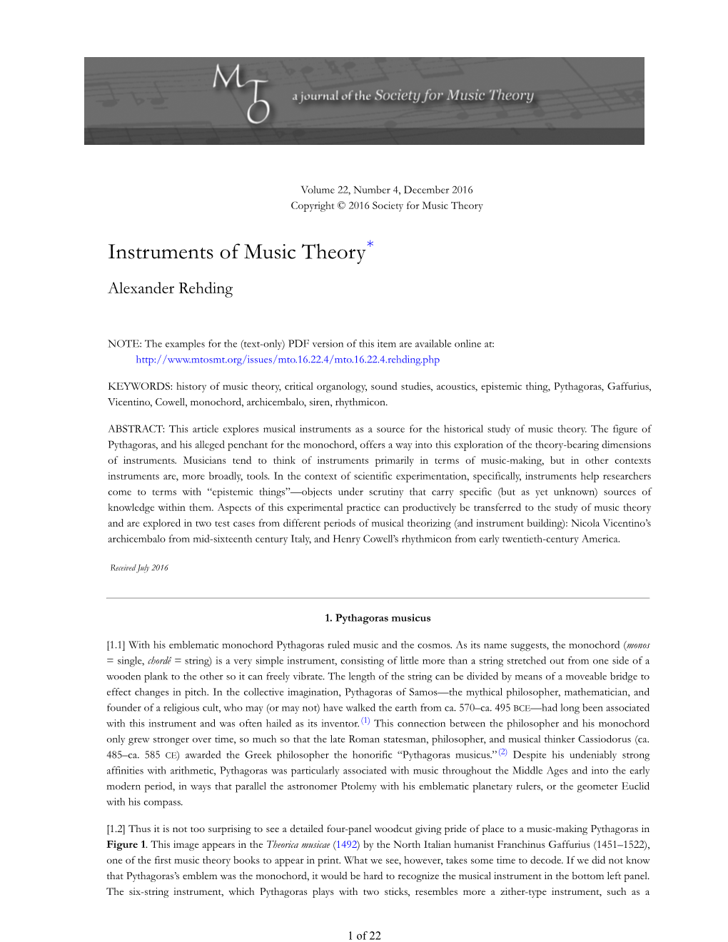 MTO 22.4: Rehding, Instruments of Music Theory