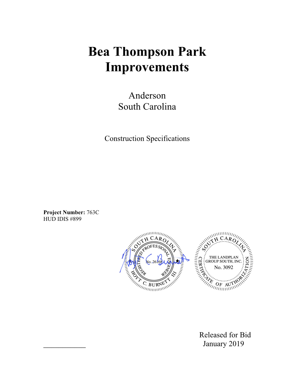 Bea Thompson Park Improvements
