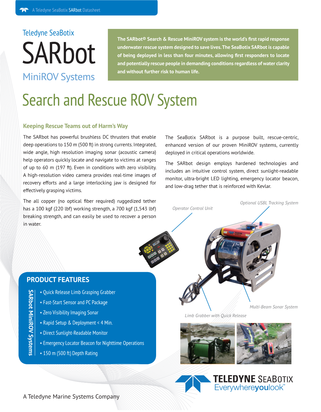 Teledyne Seabotix Sarbot Datasheet