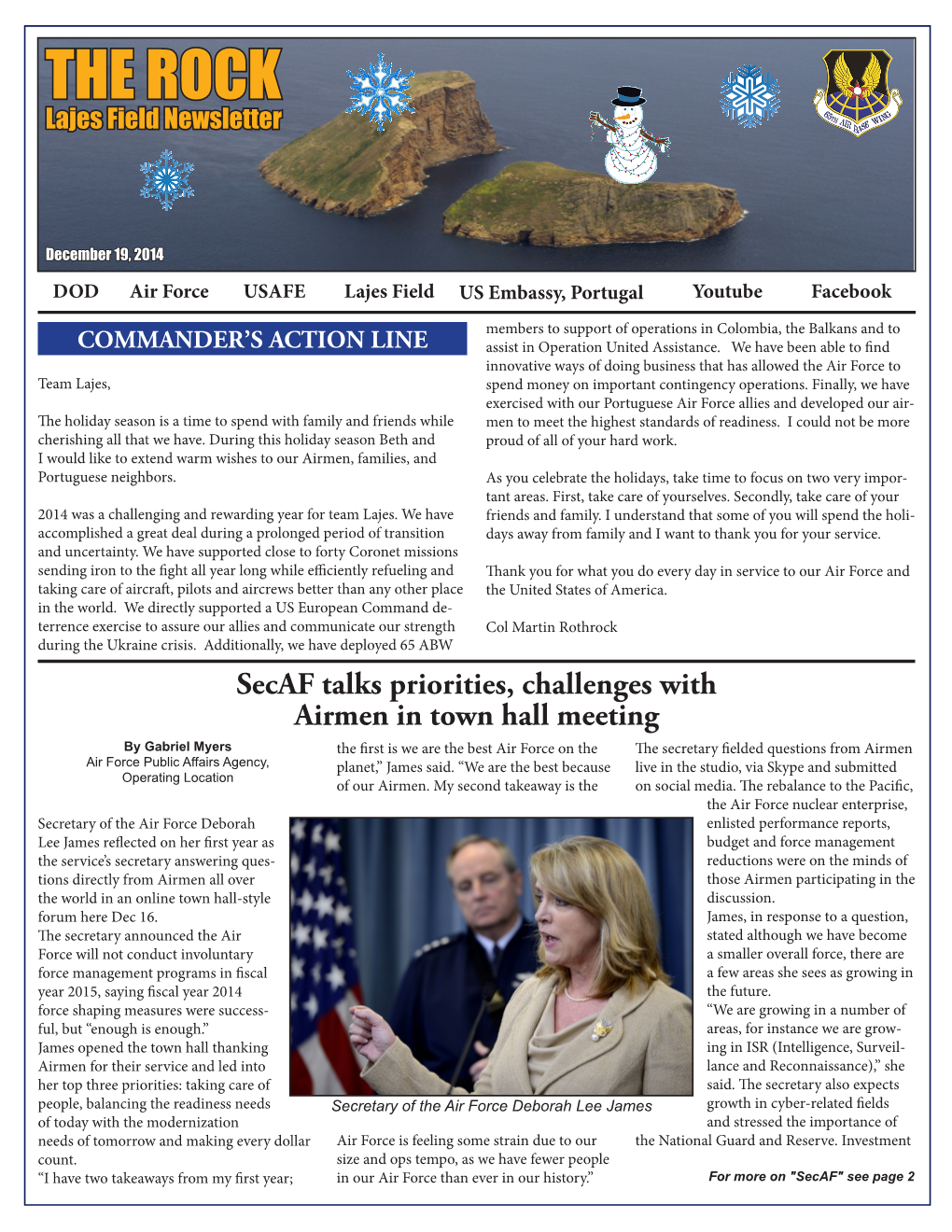 THE ROCK Lajes Field Newsletter