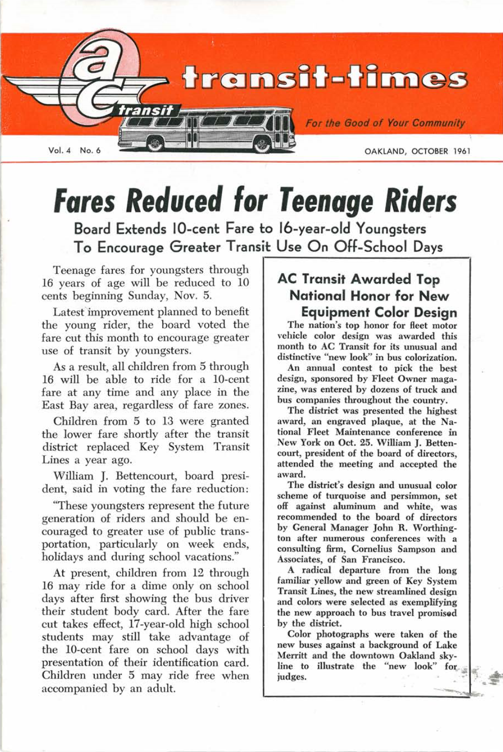 Fares Reduced for Teenage Riders