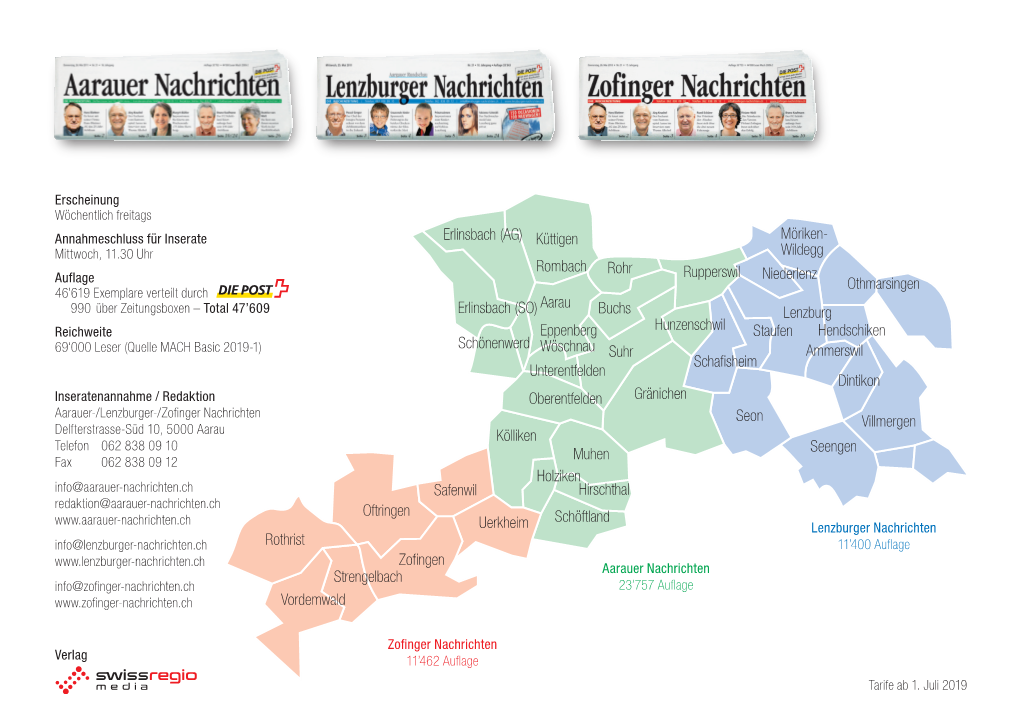 Möriken- Wildegg Othmarsingen Lenzburg Staufen Hendschiken