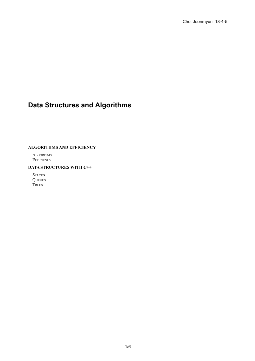 Data Structures and Algorithms