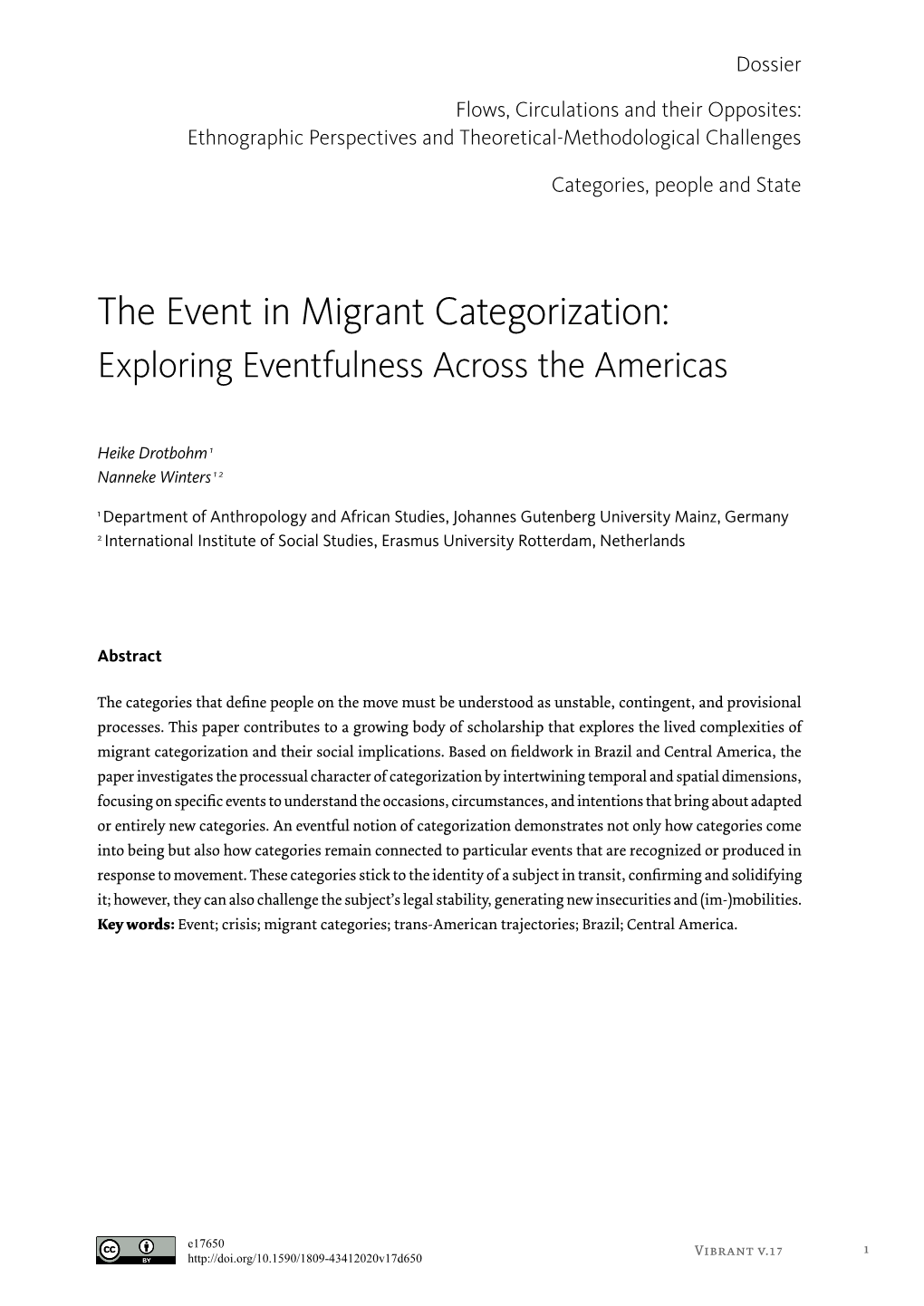 The Event in Migrant Categorization: Exploring Eventfulness Across the Americas