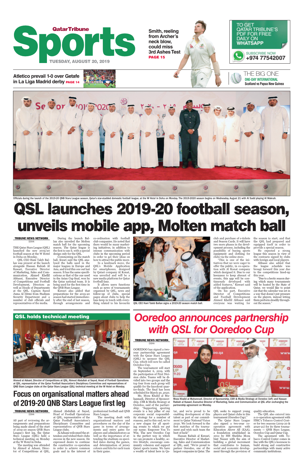 QSL Launches 2019-20 Football Season, Unveils