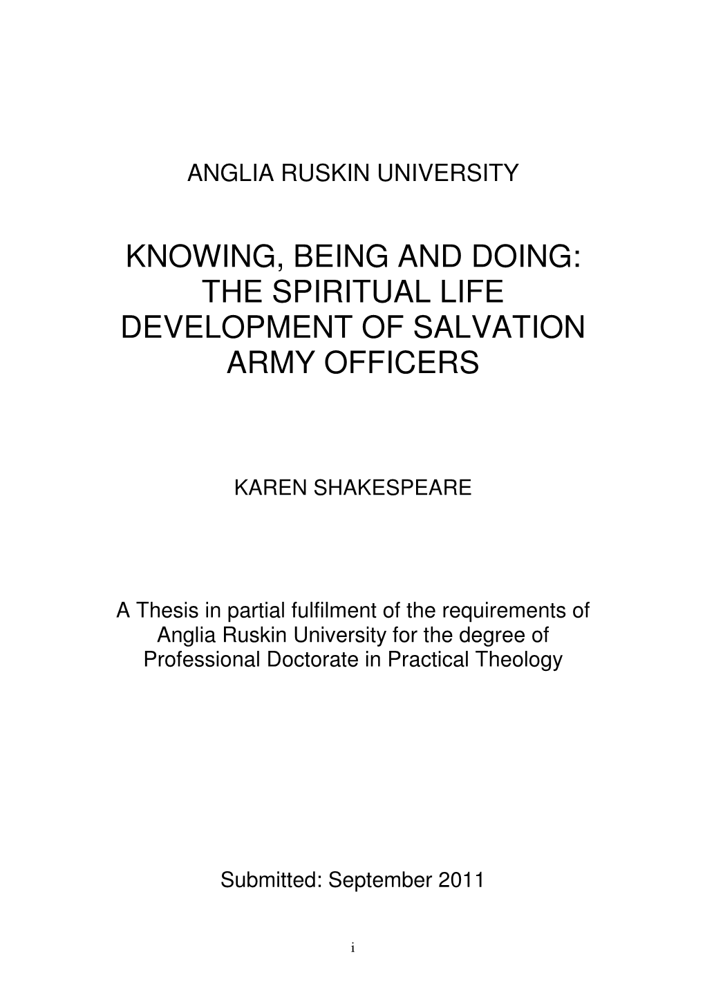 The Spiritual Life Development of Salvation Army Officers