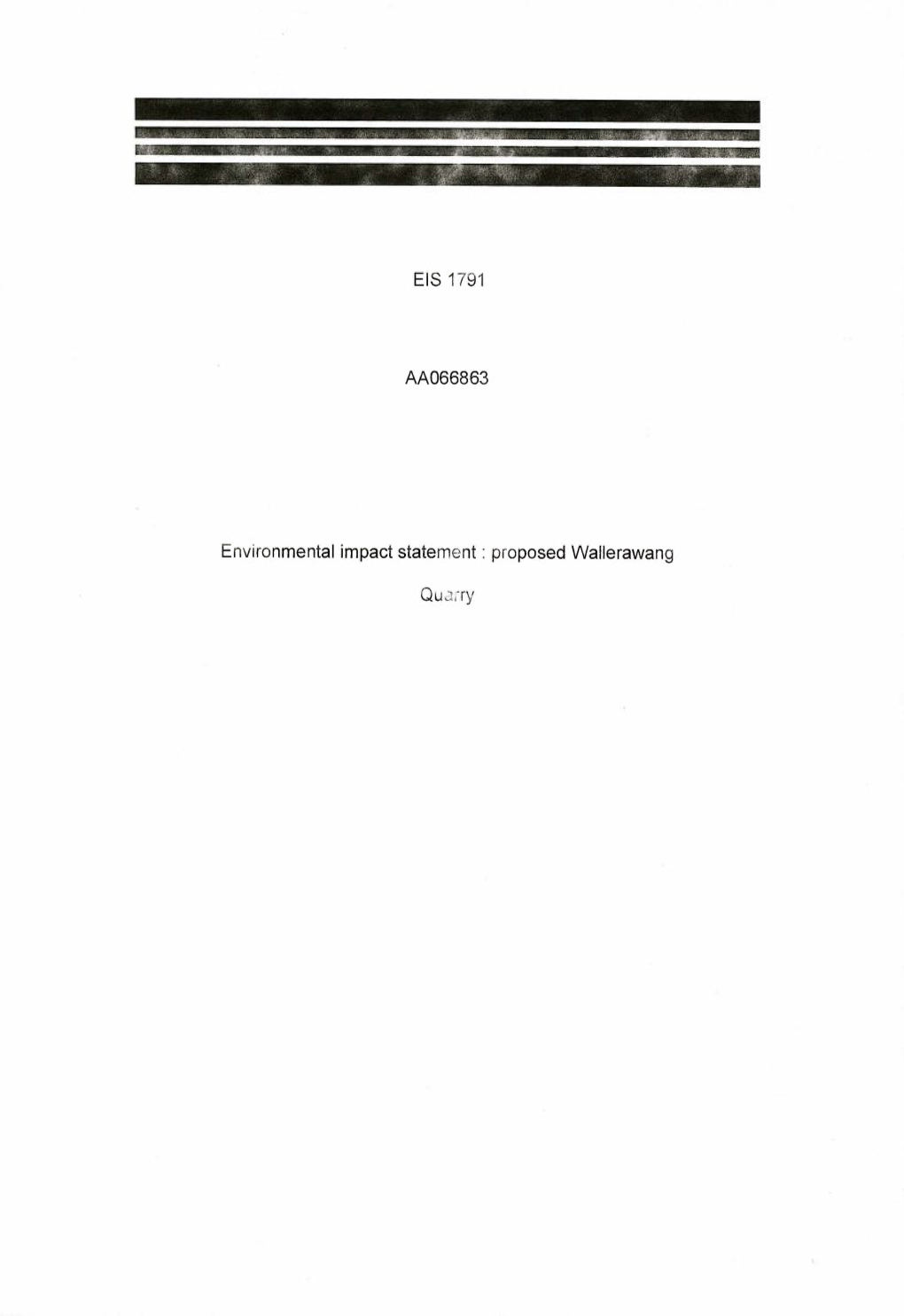 EIS 1791 Environmental Impact Statement: Proposed Wallerawang