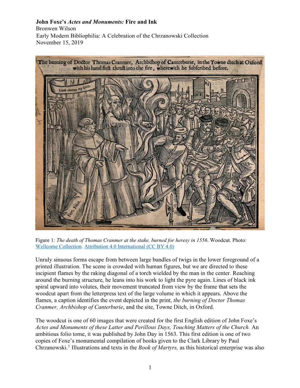 Wilson Remarks John Foxes Actes and Monuments Fire and Ink Early Modern Bibliophilia a Celebration of the Chrzanowski Collection