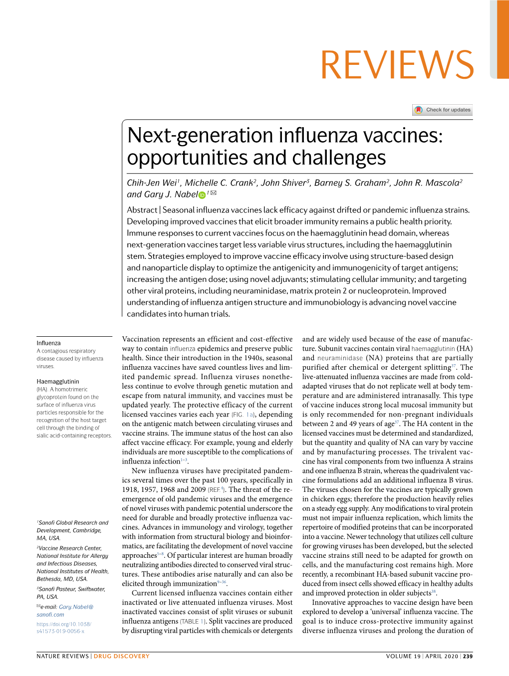 Next-Generation Influenza Vaccines: Opportunities and Challenges