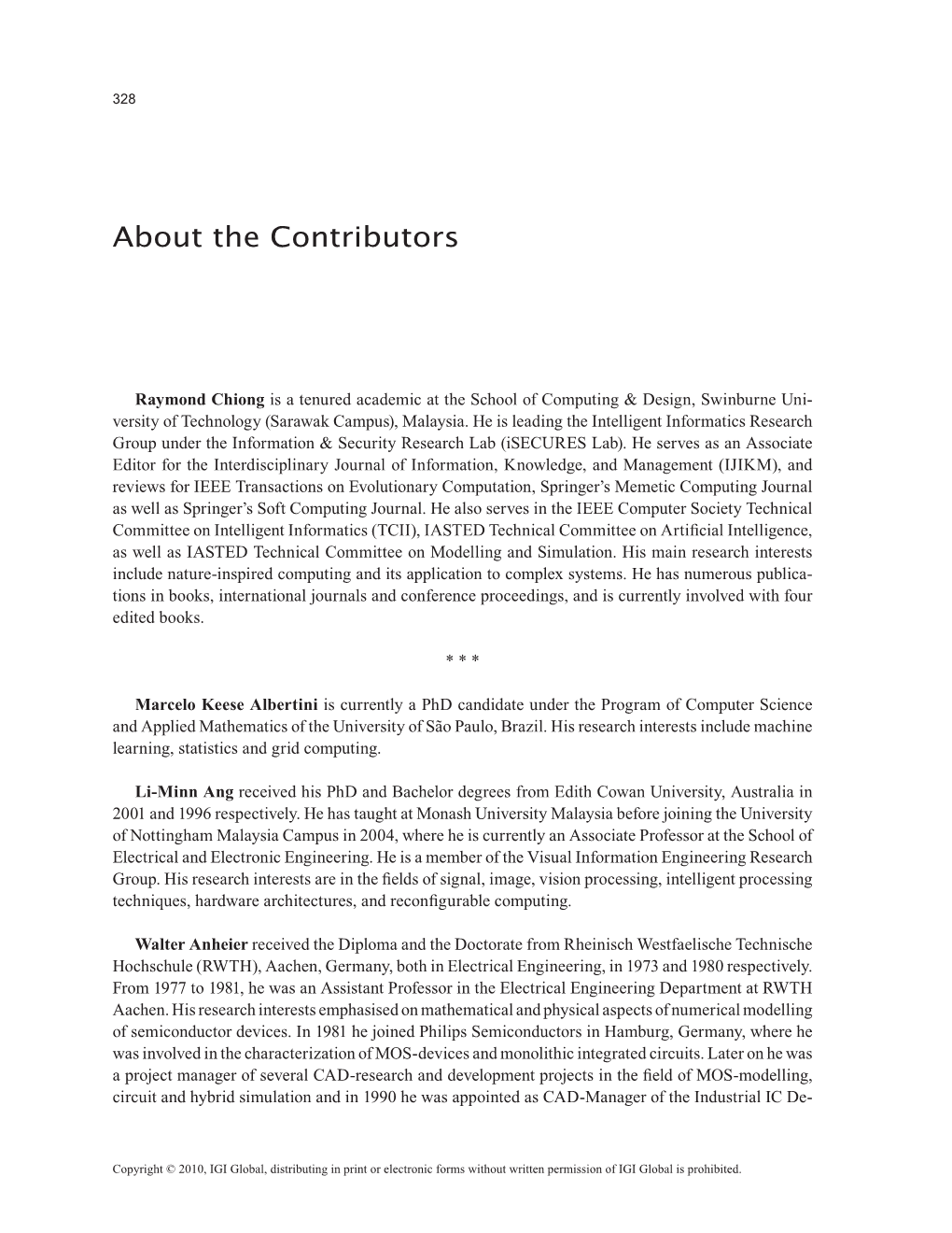 About the Contributors