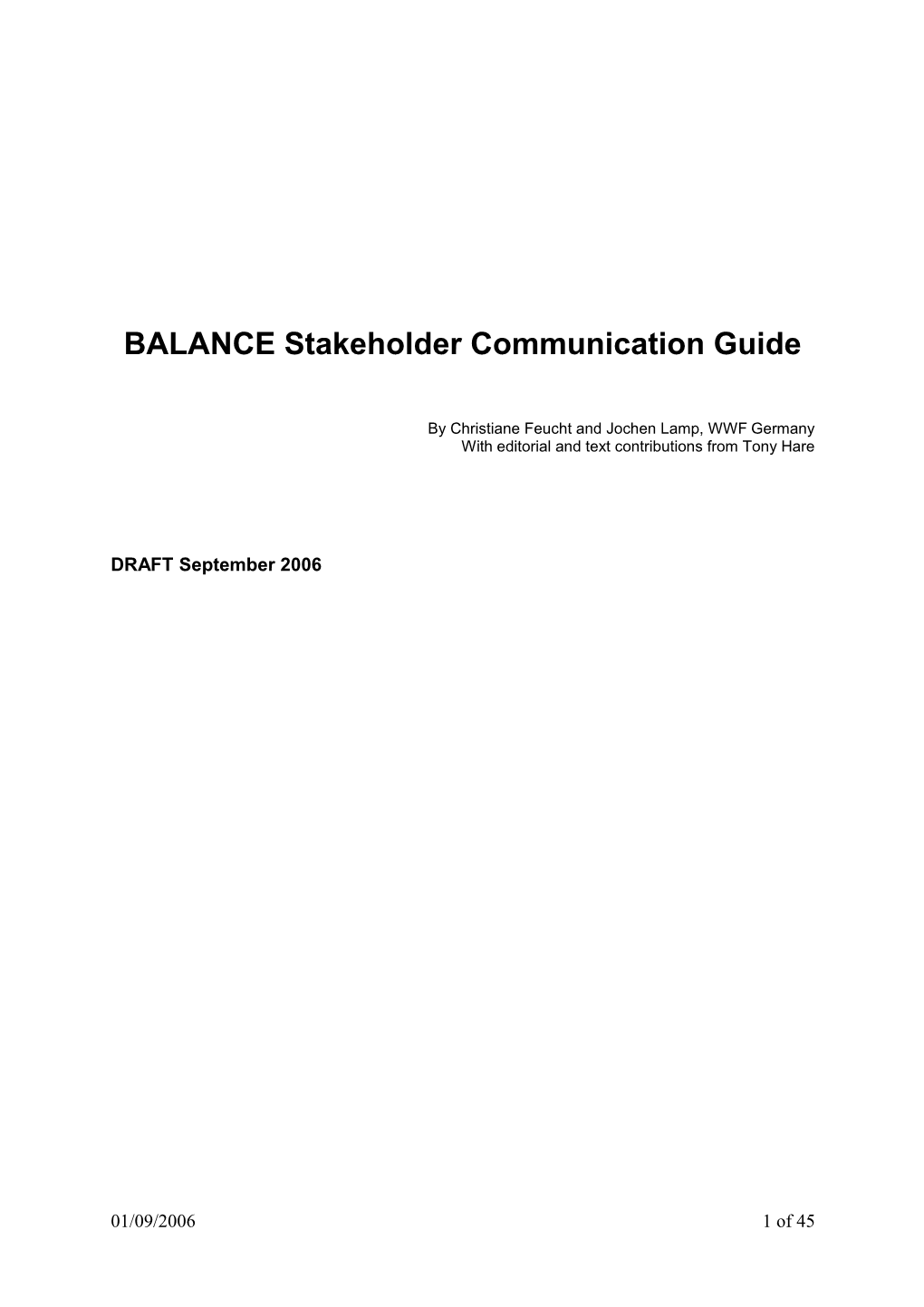 BALANCE Communication Guide