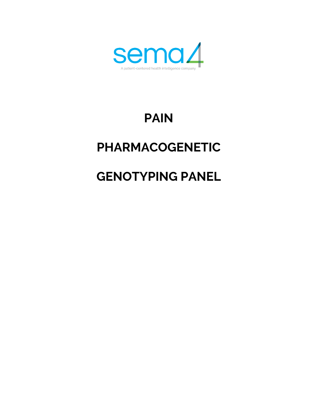 Pain Pharmacogenetic Genotyping Panel
