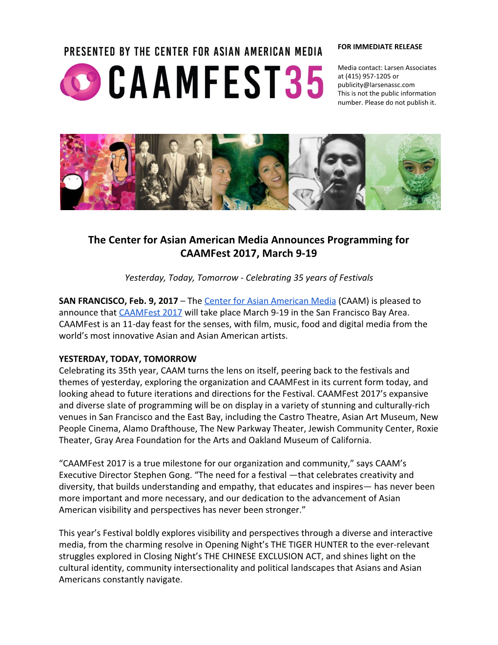 The Center for Asian American Media Announces Programming for Caamfest 2017, March 9-19