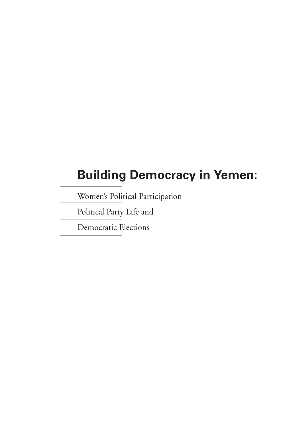 Building Democracy in Yemen