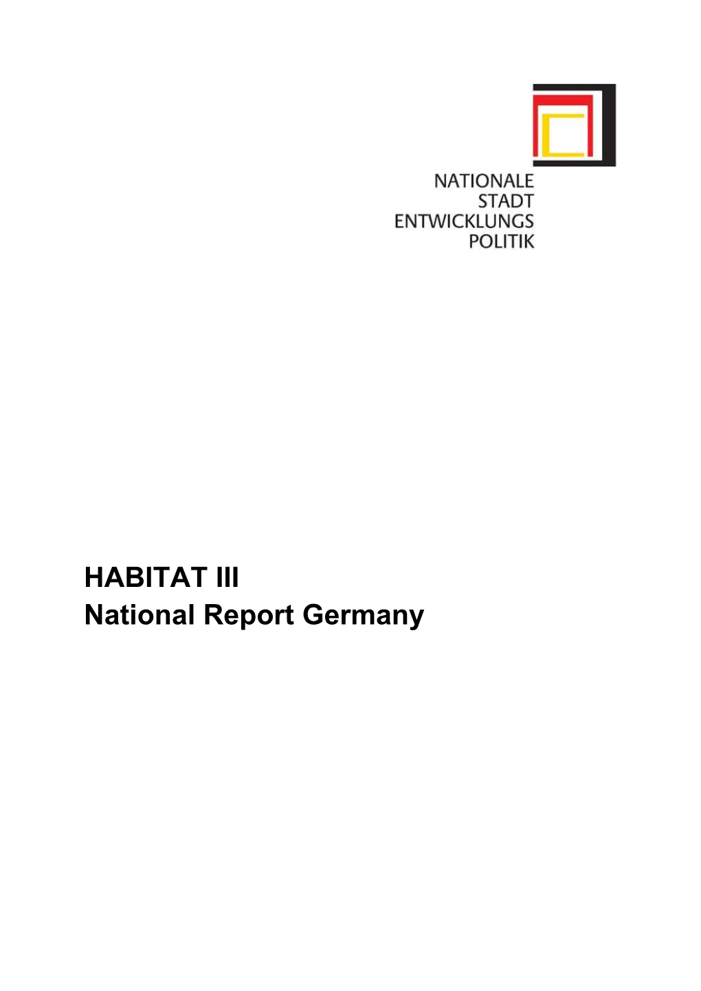 HABITAT III National Report Germany