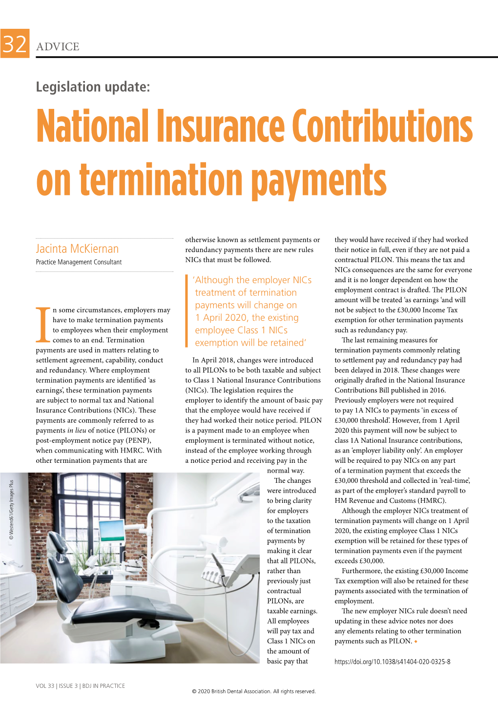 National Insurance Contributions on Termination Payments