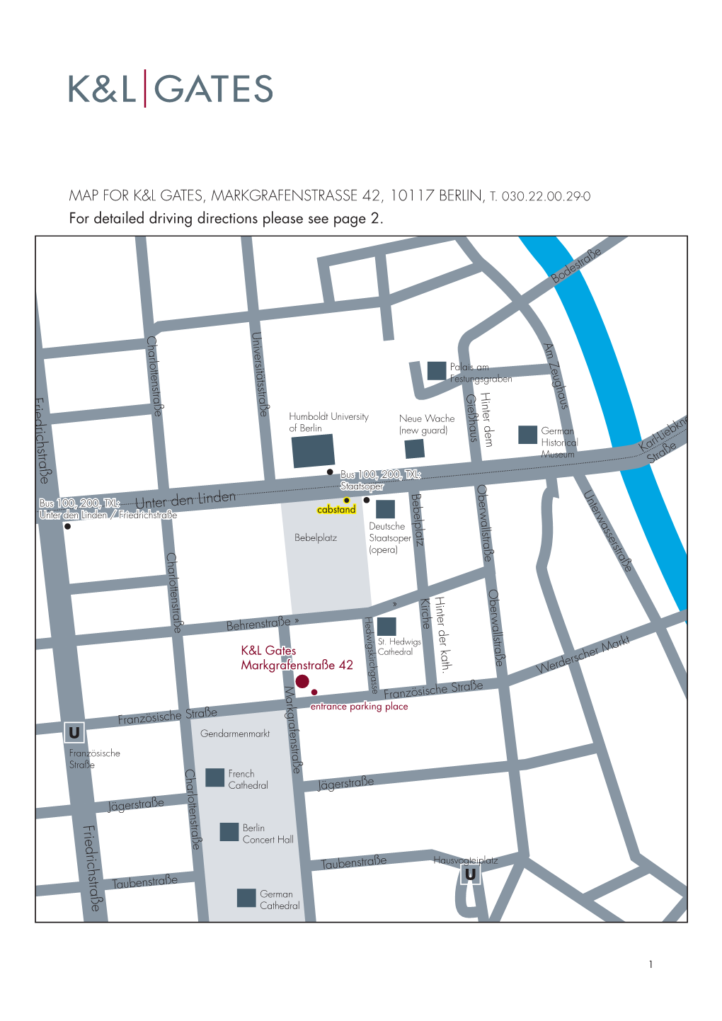 U Friedrichstraße U Friedrichstraße MAP for K&L GATES