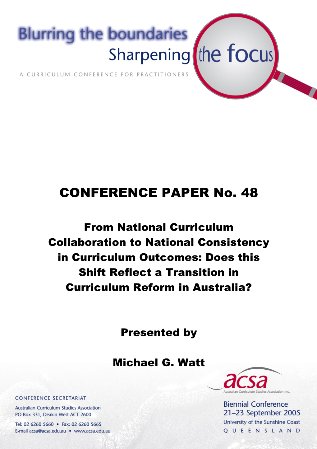 CONFERENCE PAPER No