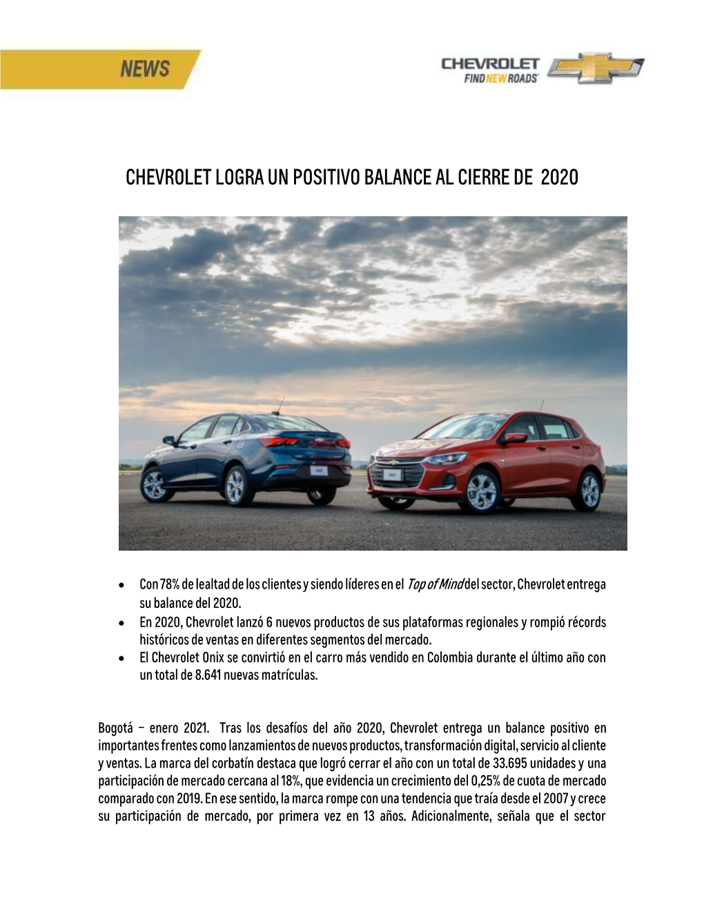 Chevrolet Logra Un Positivo Balance Al Cierre De 2020