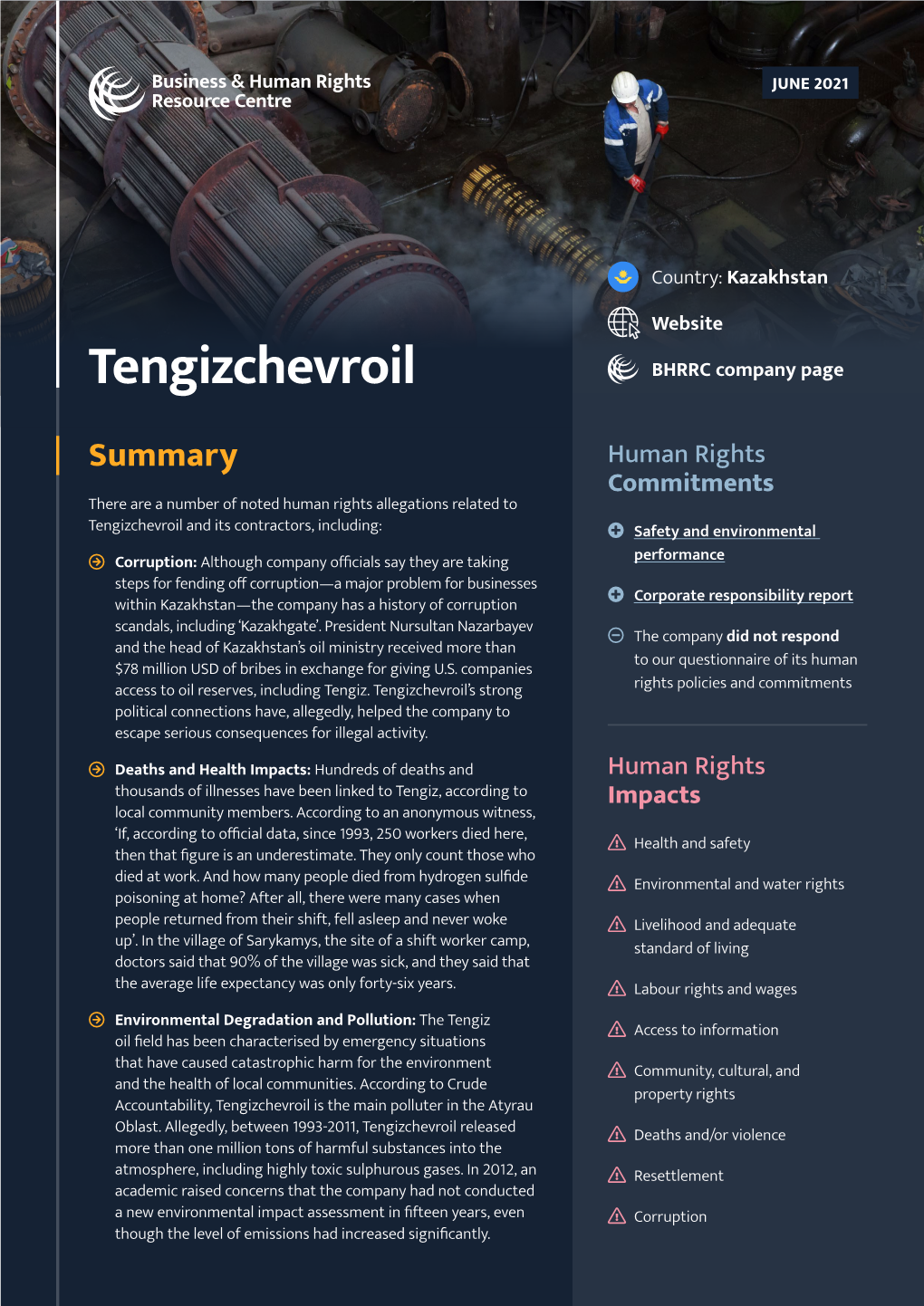 Tengizchevroil BHRRC Company Page