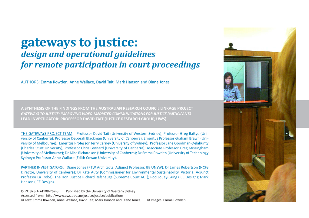 Gateways to Justice: Design and Operational Guidelines for Remote Participation in Court Proceedings