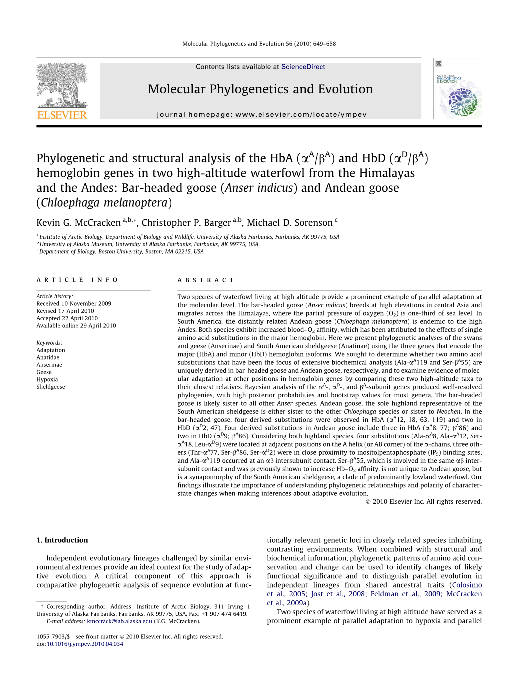 Molecular Phylogenetics and Evolution 56:649-658