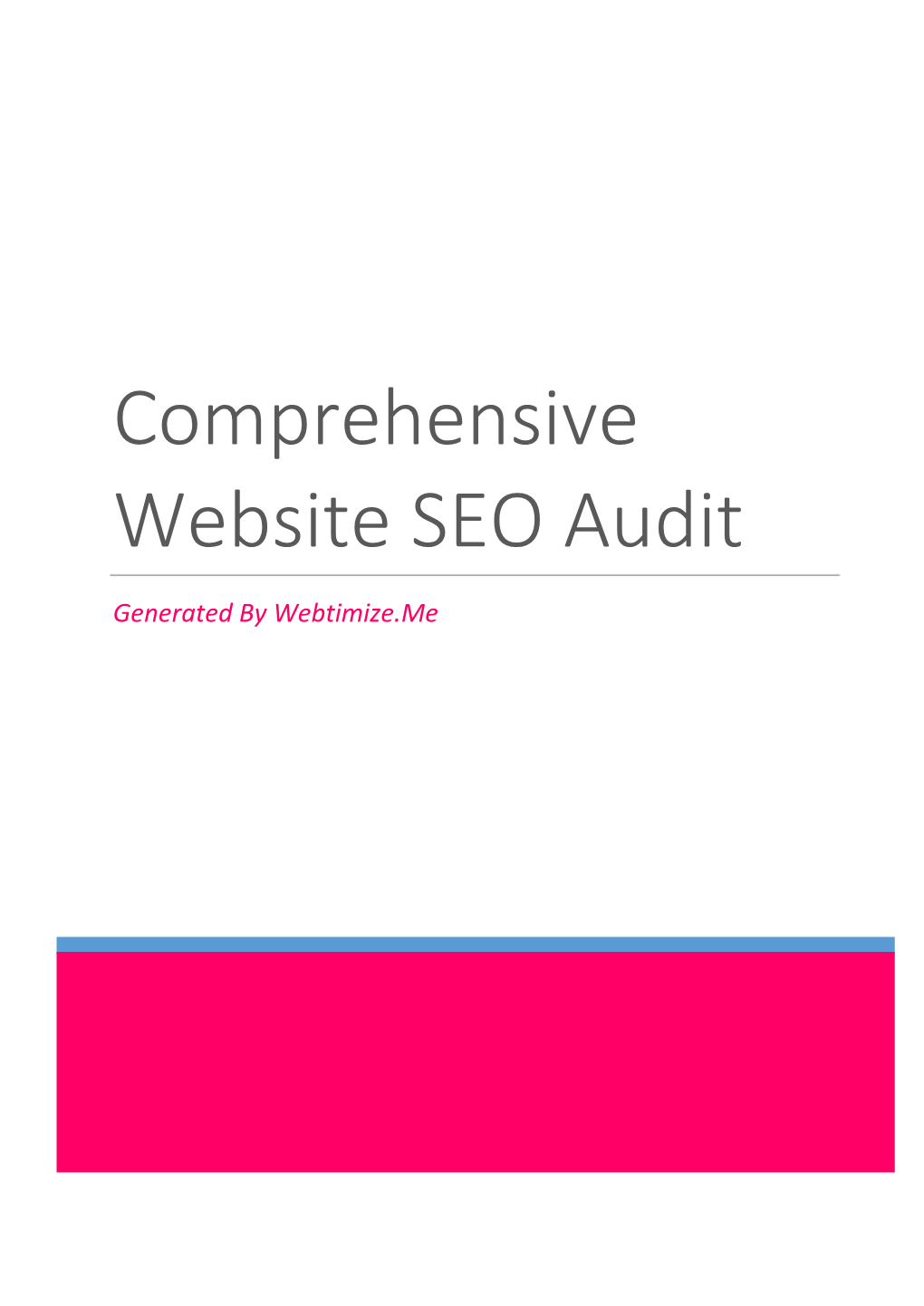 Comprehensive Website SEO Audit