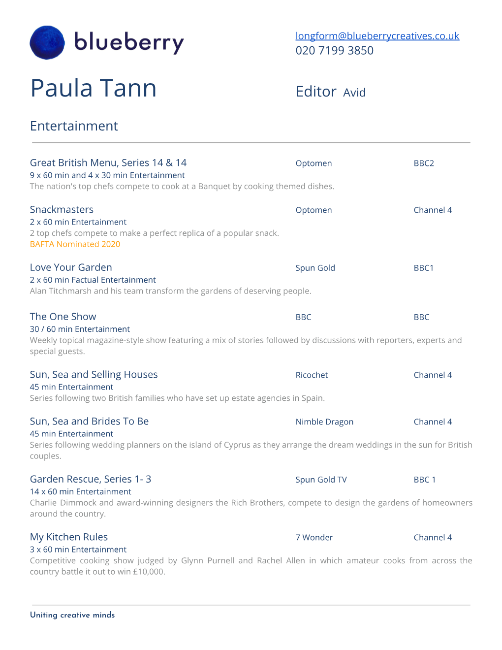 Paula Tann Editor Avid