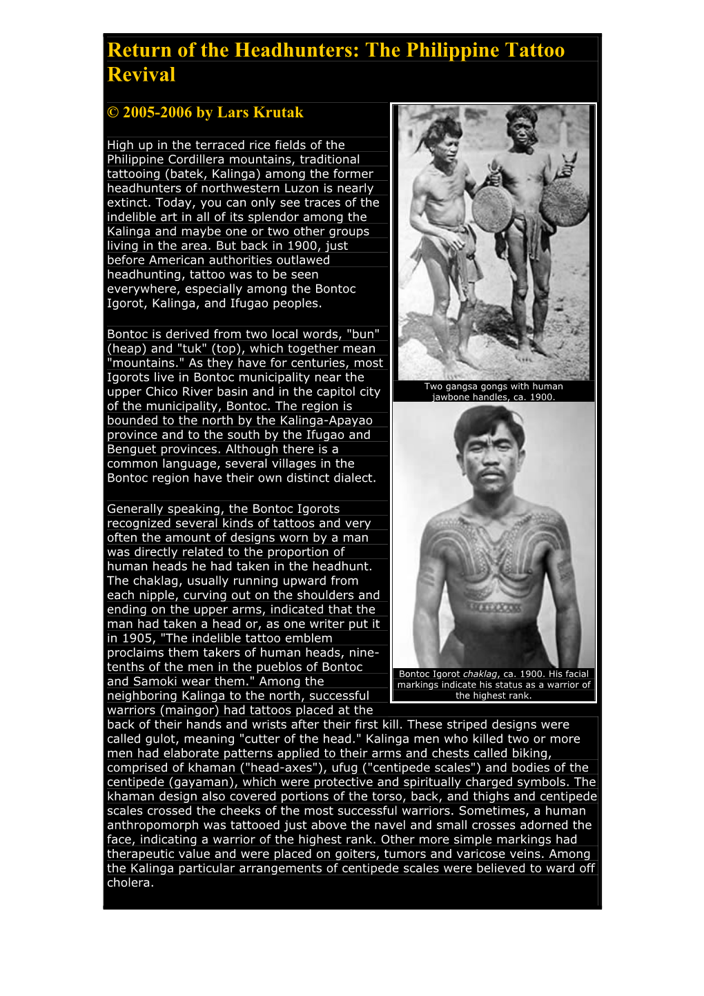 Return of the Headhunters: the Philippine Tattoo Revival