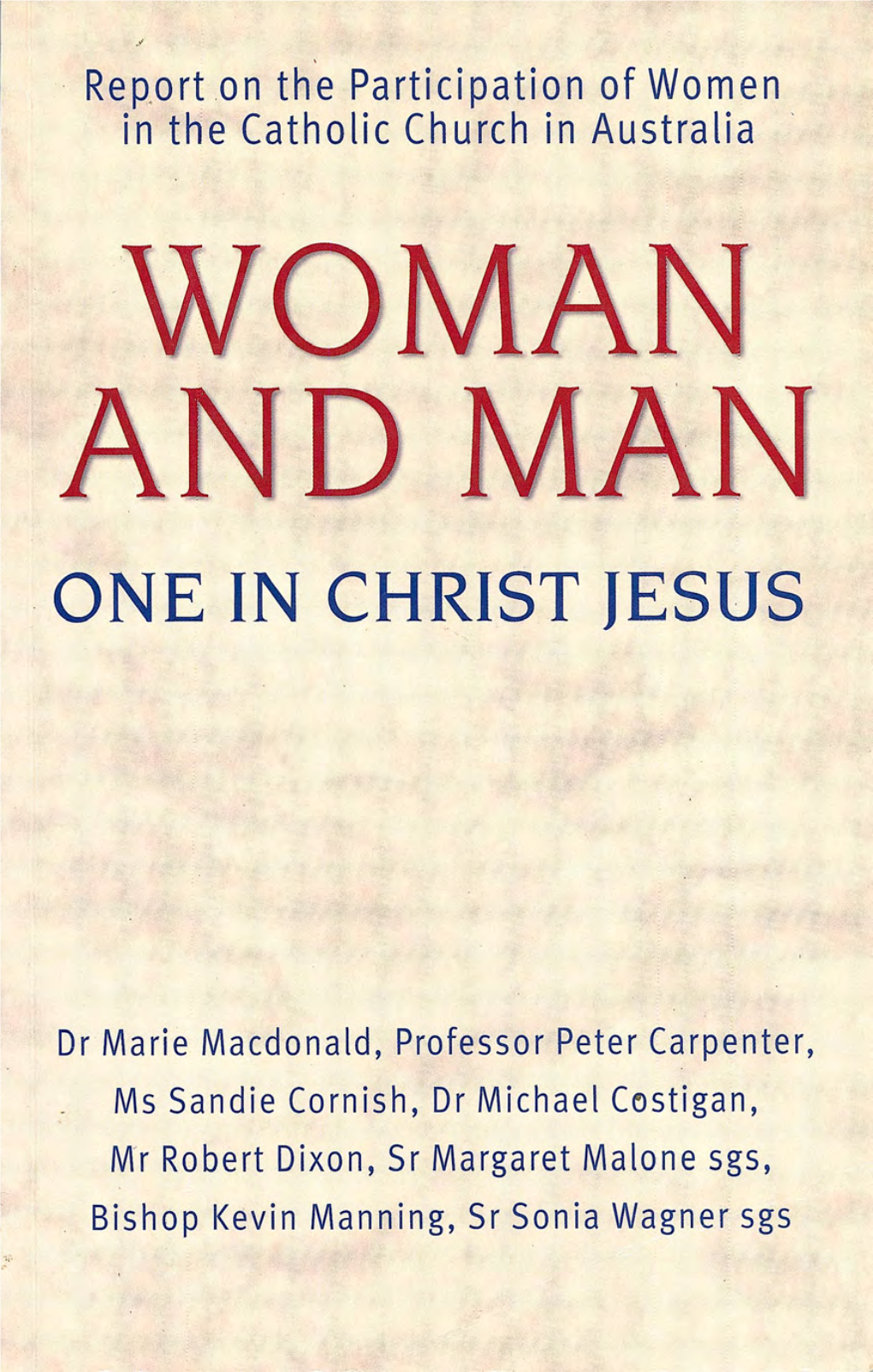 Report on the Participation of Women in the Catholic Church in Australia
