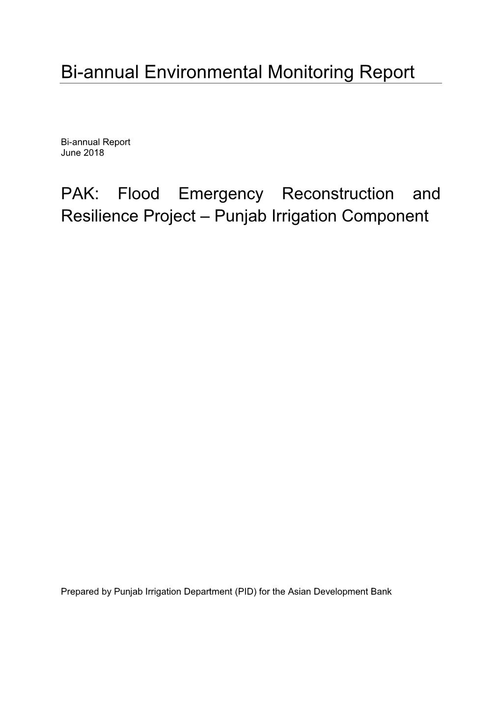 Flood Emergency Reconstruction and Resilience Project – Punjab Irrigation Component