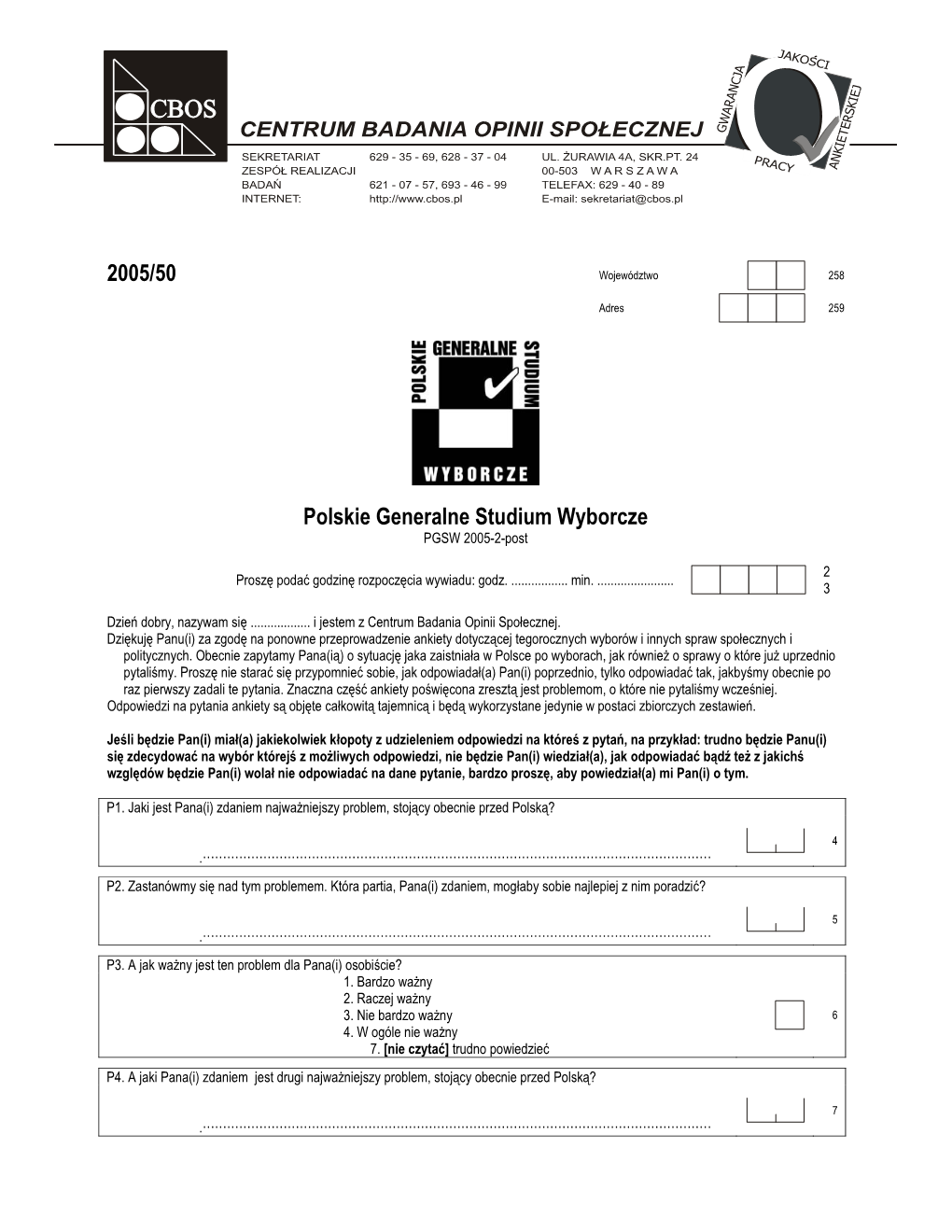 2005/50 Polskie Generalne Studium Wyborcze