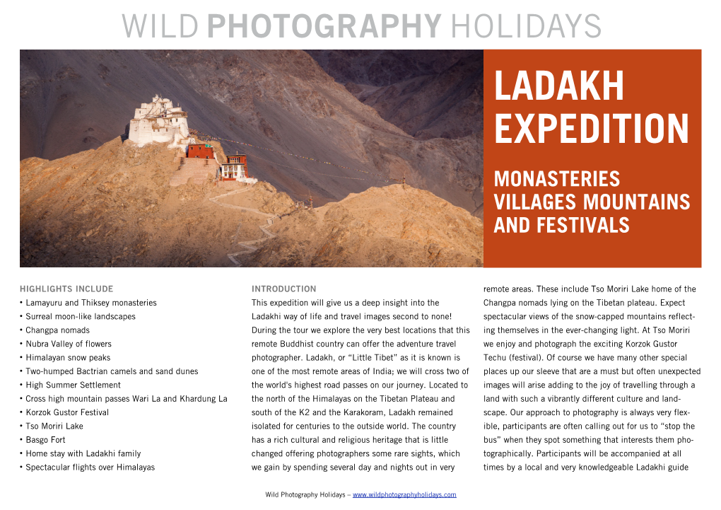 Ladakh Expedition Monasteries Villages Mountains and Festivals