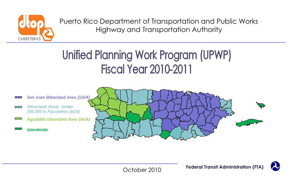 Puerto Rico Department of Transportation and Public Works Highway and Transportation Authority