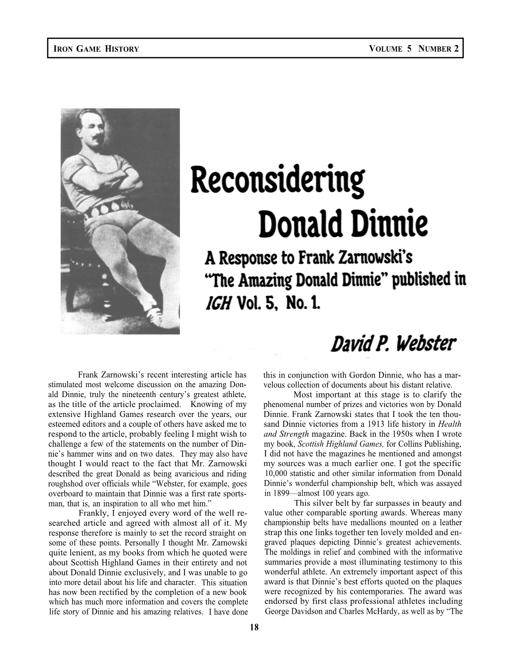 Reconsidering Donald Dinnie