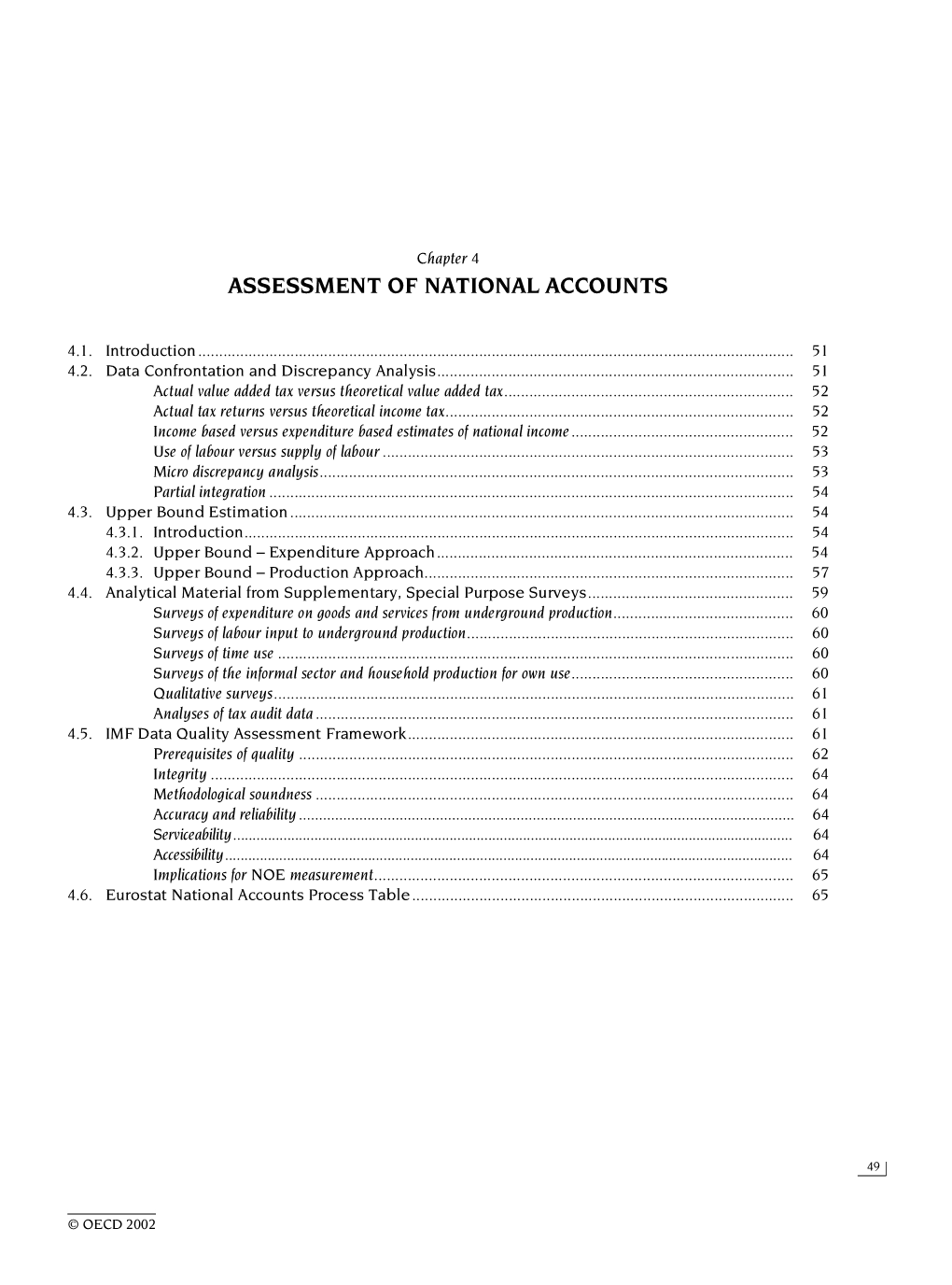 Assessment of National Accounts